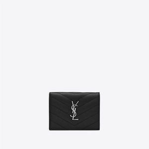 YSL Black Small Compact Wallet